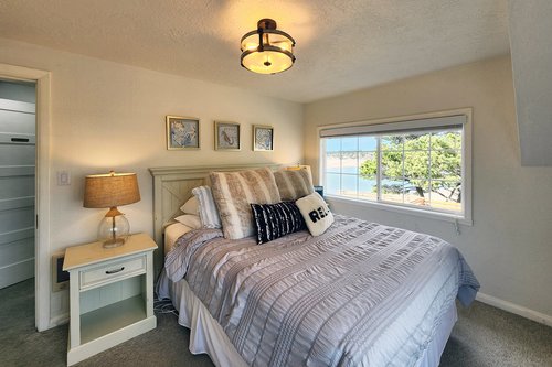 Peeks of the bay from this bedroom!