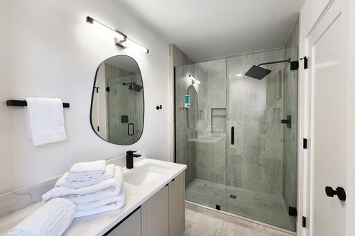 Primary bedroom with ensuite bath.