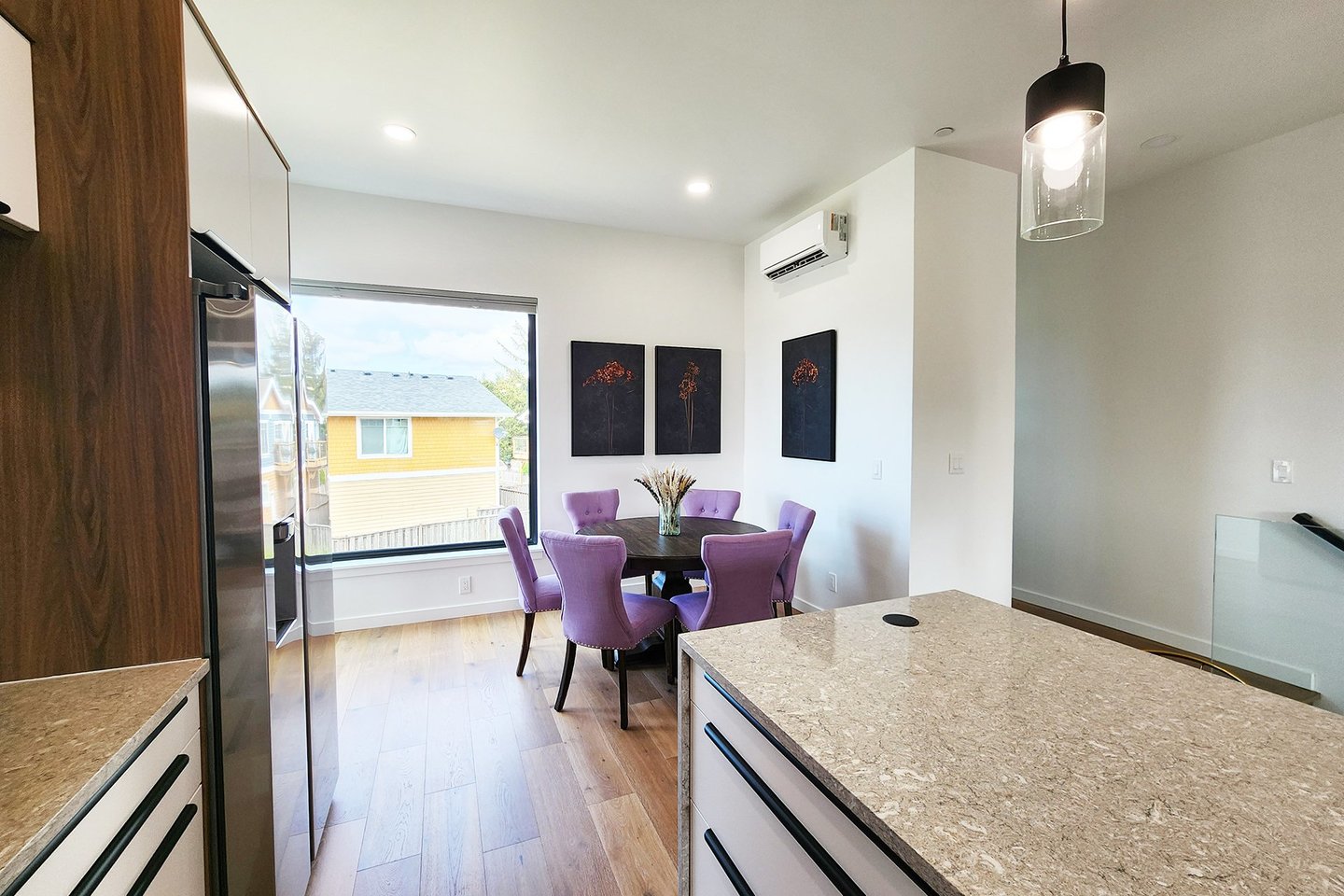 Dining and kitchen for the family get-together.