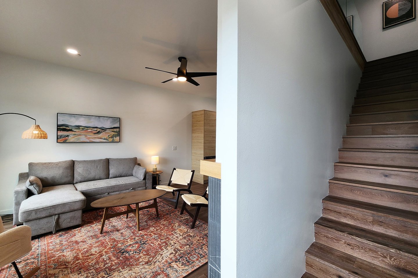 Up to the third floor are three more bedrooms.