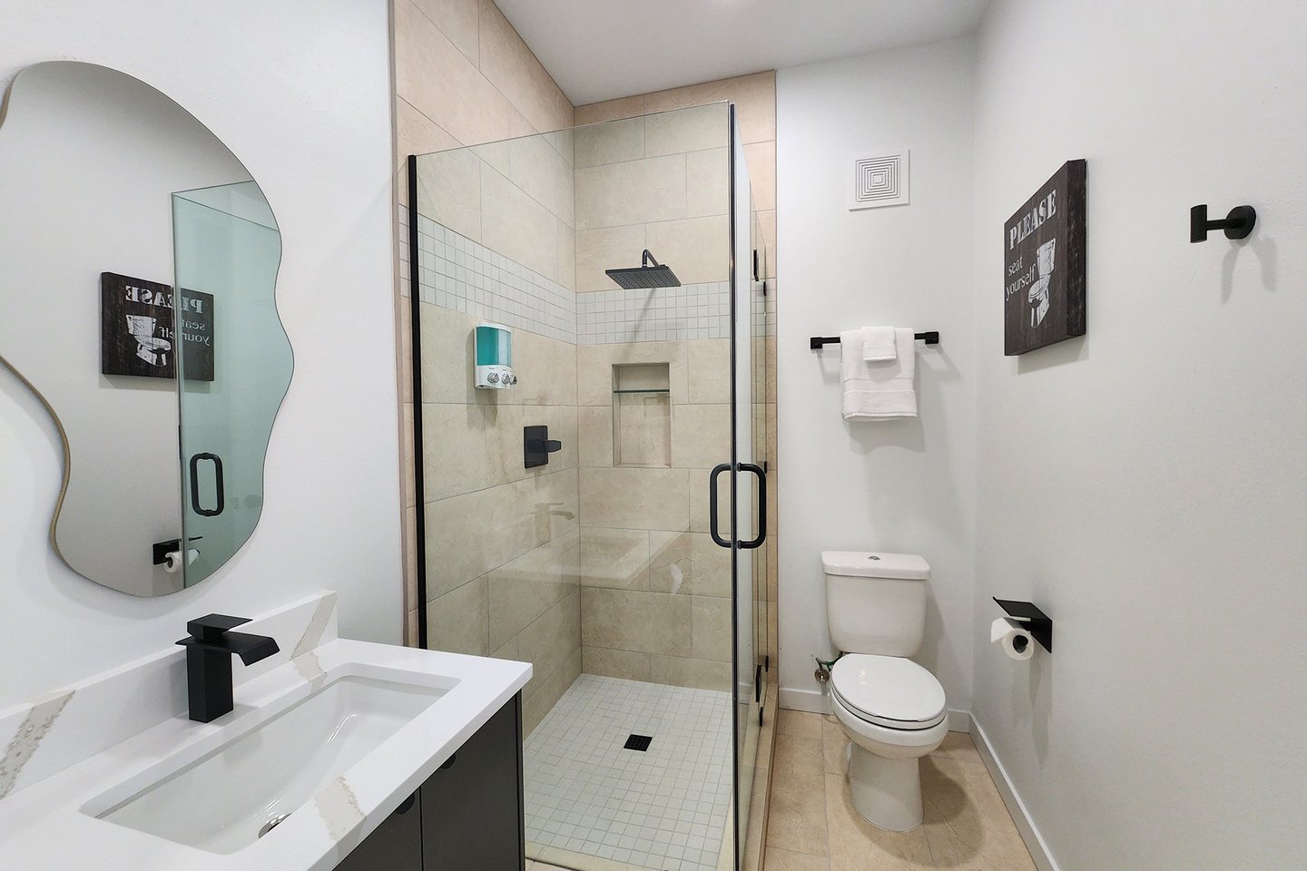 Full ensuite bath attached to the main floor bedroom.
