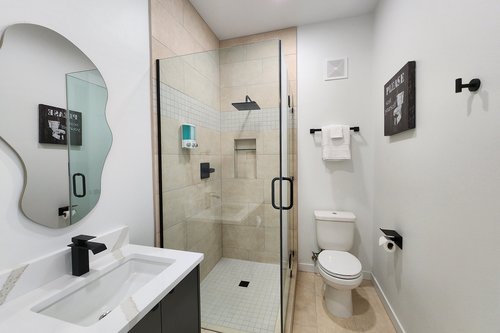 Full ensuite bath attached to the main floor bedroom.
