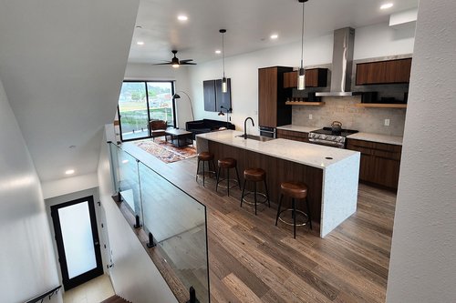Up one set of stairs to the main living space.