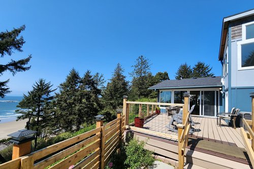 This large deck is a perfect place to relax.