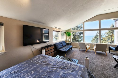 The Primary suite is upstairs with views, views, views!