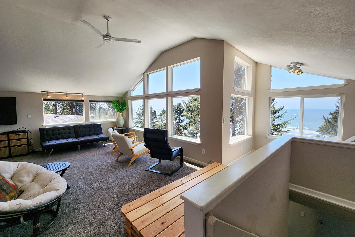 A private and large open space upstairs.