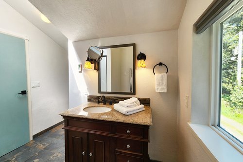 The ensuite bath is spacious!