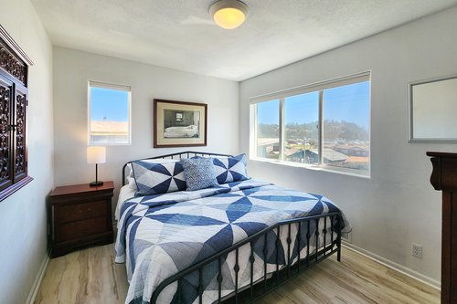 Relax in this king bed after a day of exploring.