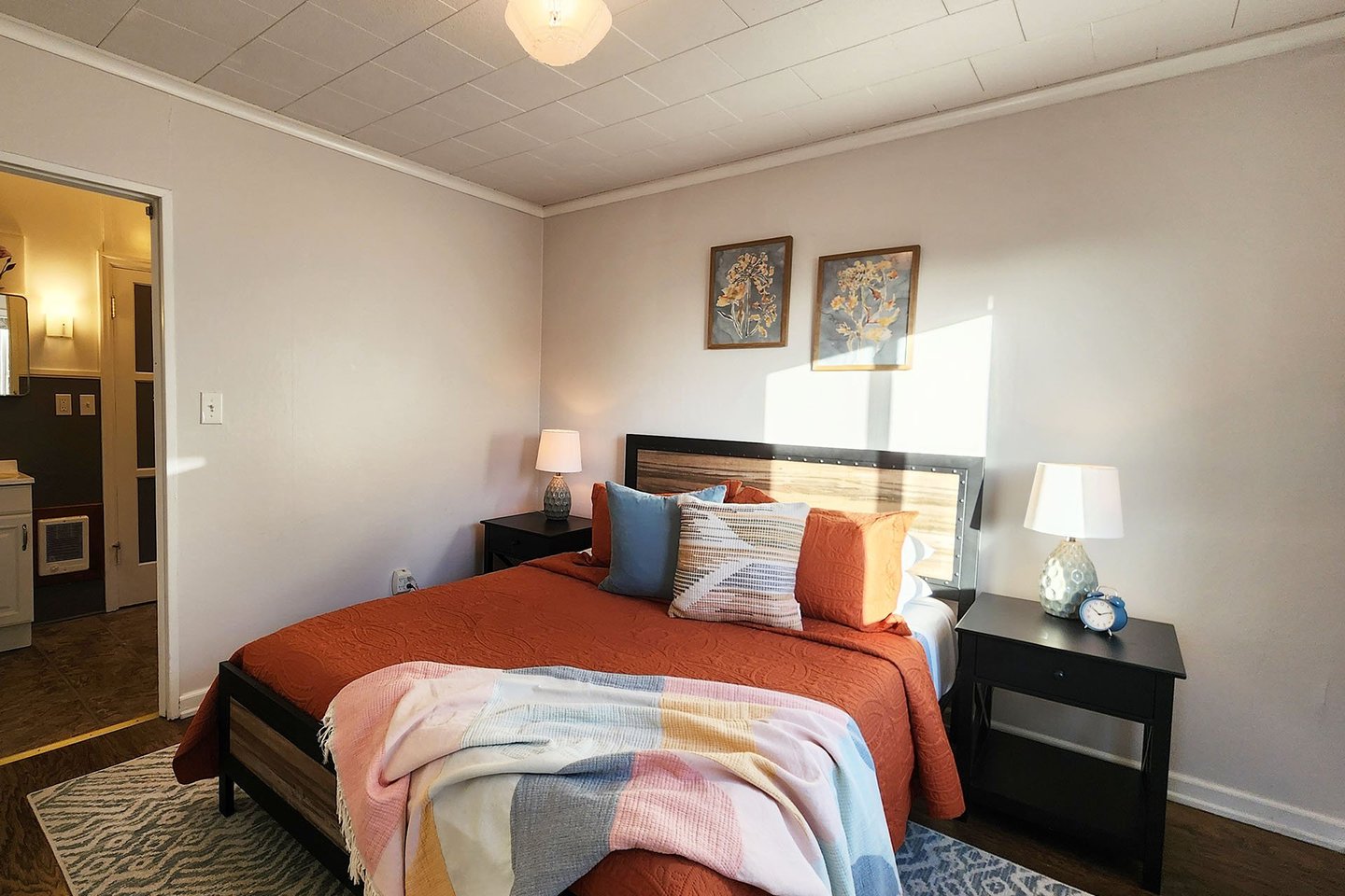 Main floor bedroom has an ensuite bath.